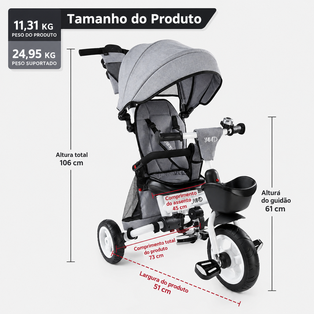 Triciclo Dobrável 8 em 1