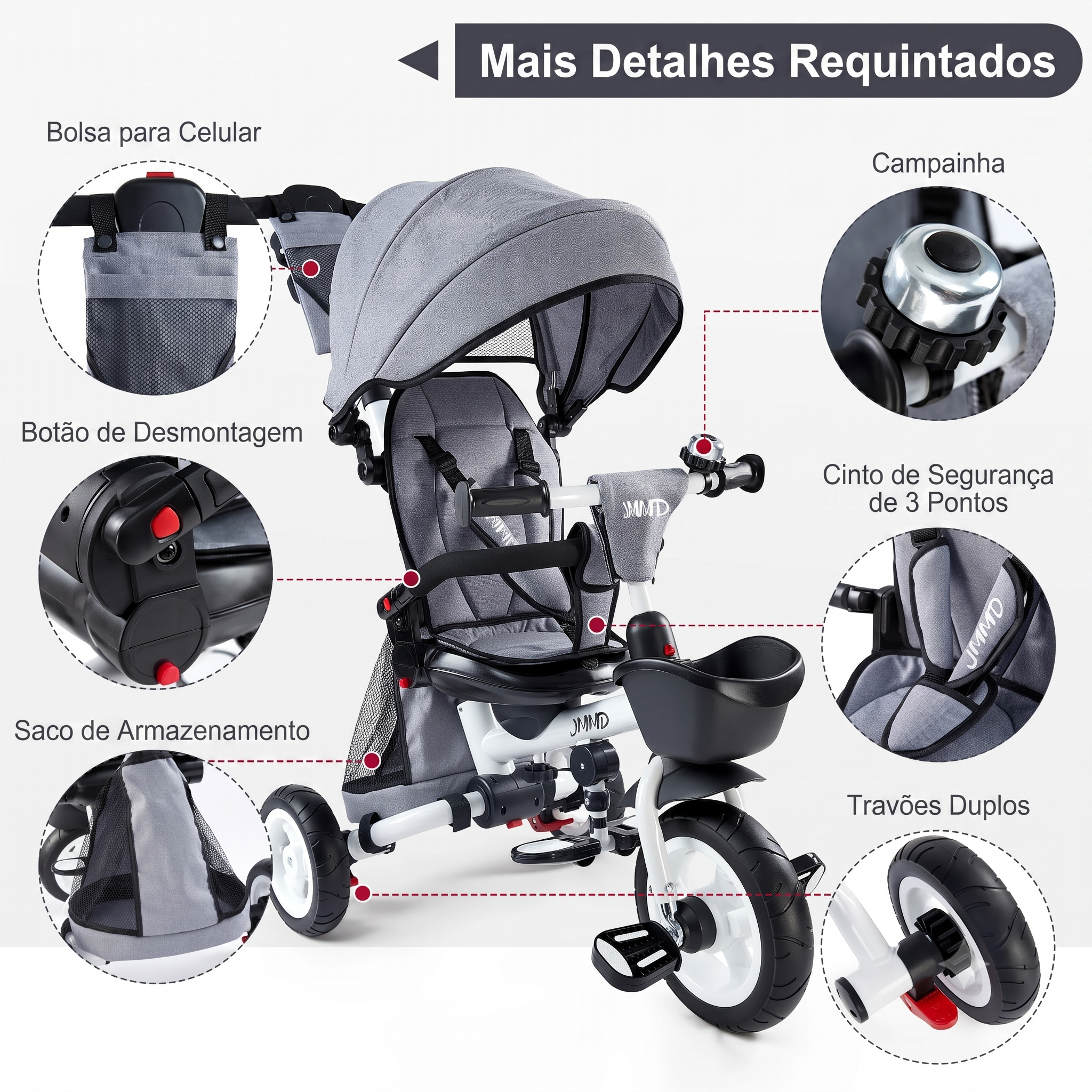 Triciclo Dobrável 8 em 1